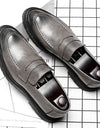 Zapatos planos de cuero marca de italiana de lujo, para hombre