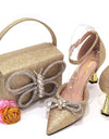 2023 Conjunto de zapatos y bolsos para mujer, de punta estrecha, de diseño
