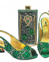 Zapatos de estilo italiano con diamantes de imitación para mujer, bolso de lujo