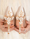 Zapatos De tacón alto para Mujer, elegante con decoración De Metal, para fiesta