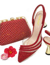 Zapatos de boda italianos con punta estrecha y bolso para mujer