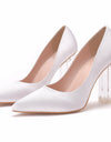 Zapatos de tacón alto de cristal elegantes para mujer