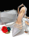 Conjunto de zapatos y bolsos de tacón alto para mujer, elegante de estilo