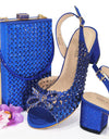 Conjunto de bolso y zapatos de boda para mujer, con diseño de diamantes