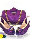 Zapatos de boda y bolso de lujo para mujer, diseño italiano, Color dorado