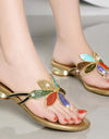 Sandalias planas con diamantes a la moda para mujer