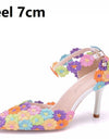 Sandalias De tacón alto para Mujer, Zapatos De encaje, para novia