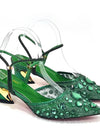 Zapatos de tacón tridimensionales para mujer, con bolso de diseño italiano