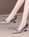 Zapatillas de punta estrecha de diseñador para mujer, elegantes, para fiesta