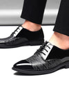 Zapatos planos formales de cuero genuino de alta calidad para hombre