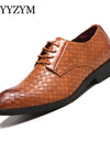 Zapatos formales de cuero para hombre, con punta estrecha