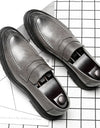 Zapatos planos de cuero marca de italiana de lujo, para hombre