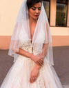 Vestido De novia con purpurina, cuello en V 2023