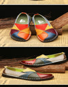 Zapatos planos de cuero hechos a mano para mujer