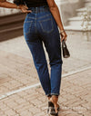Jeans de cintura, con remaches decorativos