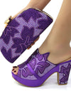 Conjunto de bolsos y sandalias de moda de tacón alto para mujer en 7 colores