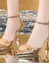 Zapatos de tacón alto con punta puntiaguda para mujer, de fiesta