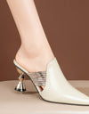 Zapatillas de tacón alto para mujer, de punta estrecha, elegantes