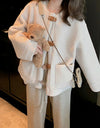 Abrigo de lana de cordero para mujer, nuevo diseño coreano suelto