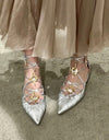 Sandalias de tacón grueso con correa cruzada para mujer, elegantes y sexis