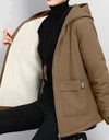 Abrigo holgado con capucha para mujer, con forro polar
