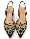 Zapatos de tacón alto con borlas bordadas y brillantes para mujer, de diseñador de lujo