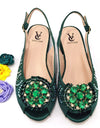 Sandalias de tacón bajo de fiesta con diseño italiano para mujer