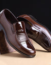 Zapatos punta redonda, cómodos, para oficina, de cuero para hombre