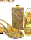 Zapatos de estilo italiano con diamantes de imitación para mujer, bolso de lujo