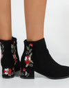 Botines cortos de algodón con bordado Floral para mujer