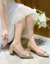zapatos de tacón alto de cristal para mujer, calzado Sexy de Color sólido para banquete, boda, fiesta