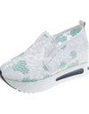 Zapatillas de malla con bordado Floral, informales y cómodos