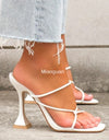 Sandalias de tacón alto con cordones para mujer