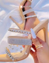Sandalias De tacón alto para Mujer, elegantes con diamantes De imitación
