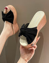Zapatillas de tacón alto con nudo de mariposa para mujer