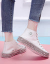 Zapatillas planas con diamantes, De alta calidad para mujer