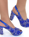 Sandalias de tacón alto para mujer, con diseño de brillantes a la moda