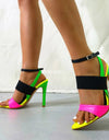 Sandalias de tacón alto con punta puntiaguda para mujer