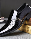 Zapatos perforados transpirables de cuero para hombre