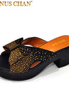 Sandalias de tacón cuadrado con plataforma para mujer, de diseño