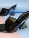 Zapatillas transparentes de PVC para mujer, con punta cuadrada