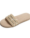 Sandalias de estilo étnico tejido de fondo plano para mujer