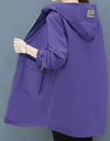 Abrigo holgado con capucha para mujer, con forro polar