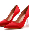 Zapatos de tacón alto de cristal elegantes para mujer