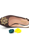 Sandalias de tacón bajo con brillantes para mujer y bolsos a juego