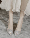 Sandalias de tacón alto, de PVC  con brillantes para mujer, elegantes para fiesta