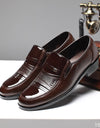 Zapatos punta redonda, cómodos, para oficina, de cuero para hombre
