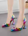 Zapatos de tacón alto para Mujer, calzado de tacón y arcoíris