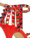 Sandalias de tacón alto de 11cm para mujer, con remaches, tachonados