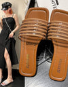sandalias a la moda, simples, de diseñador de lujo para mujer